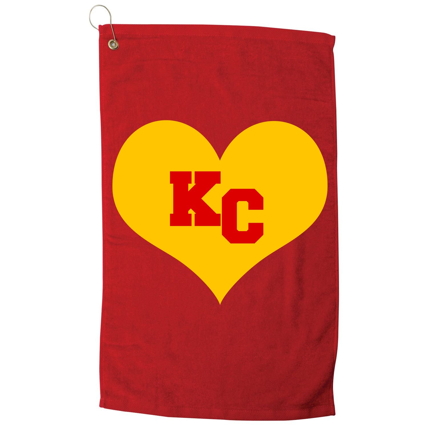 KC Football Heart Kansas City Fan Golf Towel