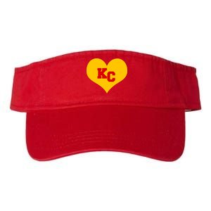 KC Football Heart Kansas City Fan Valucap Bio-Washed Visor