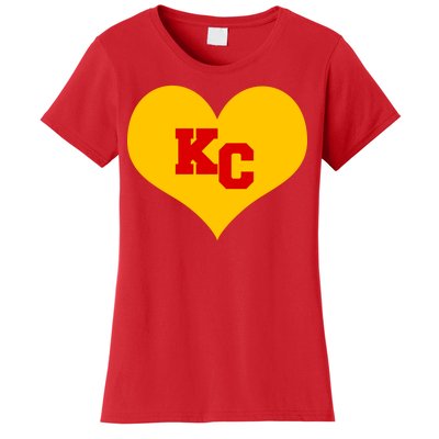 KC Football Heart Kansas City Fan Women's T-Shirt