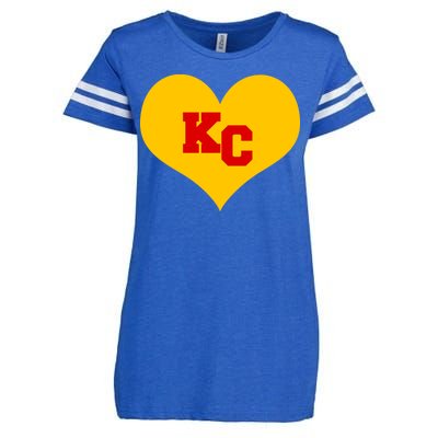 KC Football Heart Kansas City Fan Enza Ladies Jersey Football T-Shirt