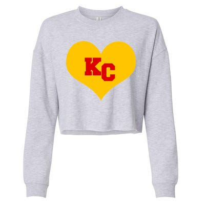 KC Football Heart Kansas City Fan Cropped Pullover Crew