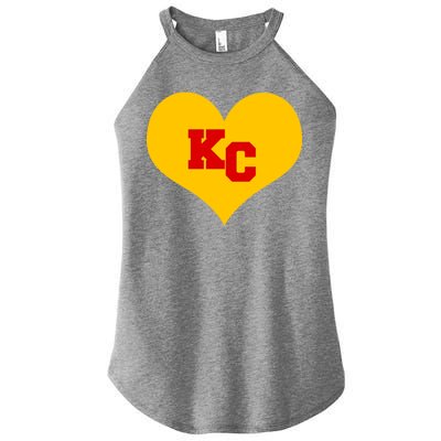 KC Football Heart Kansas City Fan Women's Perfect Tri Rocker Tank