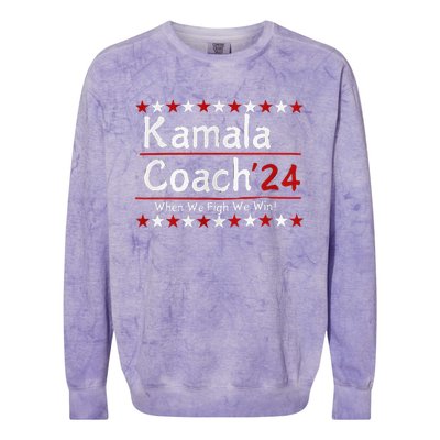 Kamala Coach 24 When We Fight We Win American Gift Women Colorblast Crewneck Sweatshirt