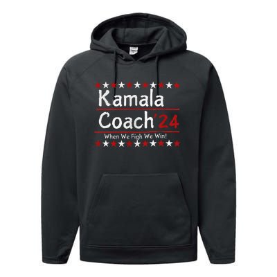 Kamala Coach 24 When We Fight We Win American Gift Women Performance Fleece Hoodie