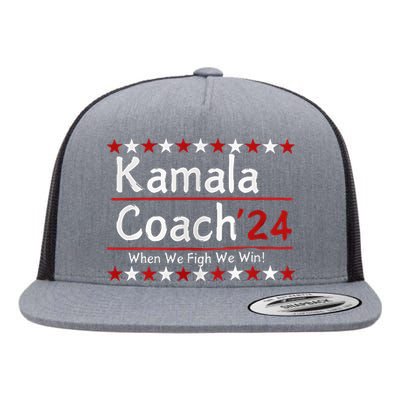 Kamala Coach 24 When We Fight We Win American Gift Flat Bill Trucker Hat