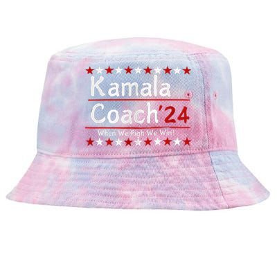 Kamala Coach 24 When We Fight We Win American Gift Tie-Dyed Bucket Hat