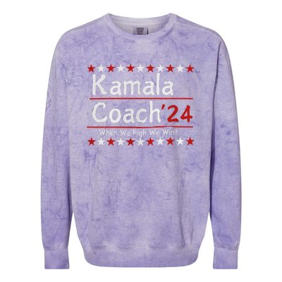 Kamala Coach 24 When We Fight We Win American Gift Women Colorblast Crewneck Sweatshirt