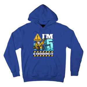 Kids Construction 5th Birthday Boy 5 Bulldozer Digger Truck Cool Gift Hoodie