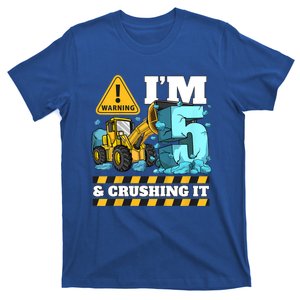 Kids Construction 5th Birthday Boy 5 Bulldozer Digger Truck Cool Gift T-Shirt