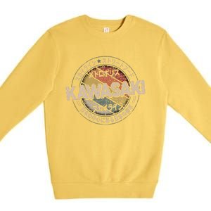 Kawasaki City 90s Retro Japan Aesthetics 80s Kawasaki Premium Crewneck Sweatshirt