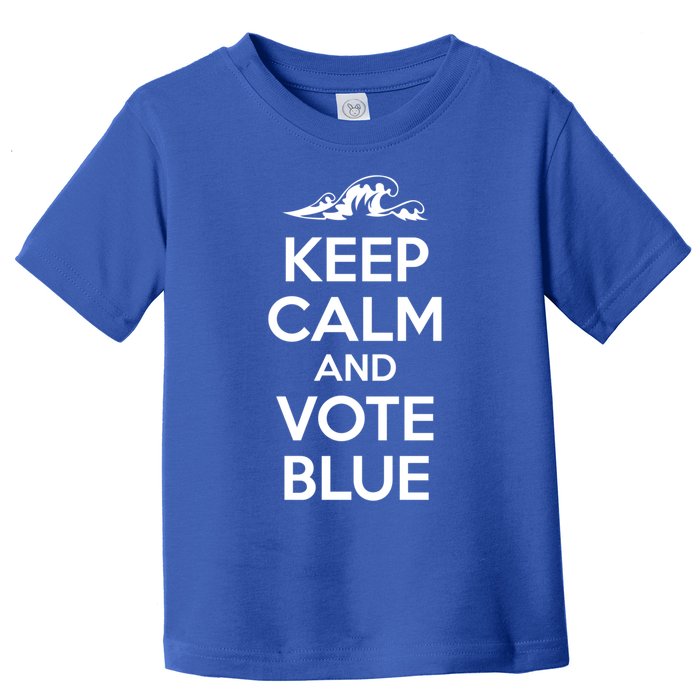 Keep Calm And Vote Blue Blue Wave Democratic Patriot Voter Cute Gift Toddler T-Shirt