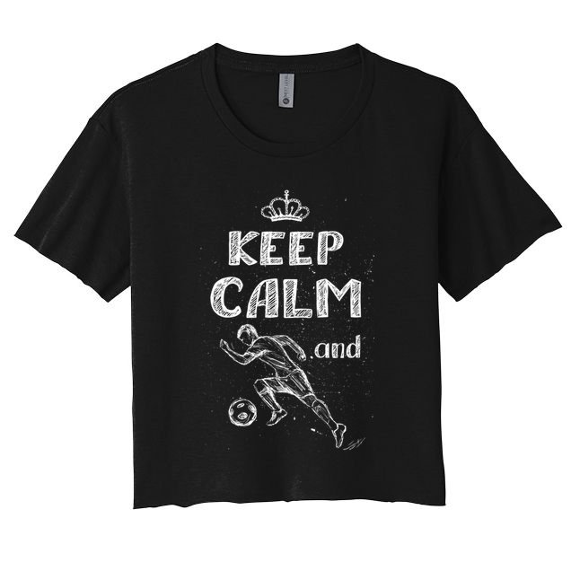 Keep Calm And Play Soccer Crop Top