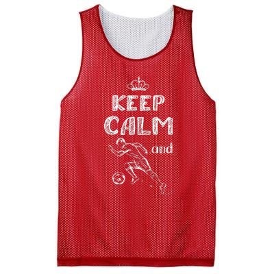 Keep Calm And Play Soccer Mesh Reversible Basketball Jersey Tank