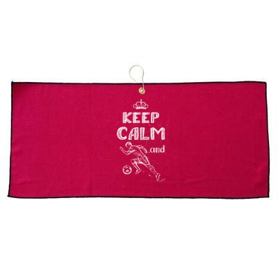 Keep Calm And Play Soccer Large Microfiber Waffle Golf Towel