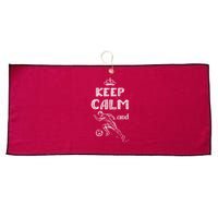 Keep Calm And Play Soccer Large Microfiber Waffle Golf Towel
