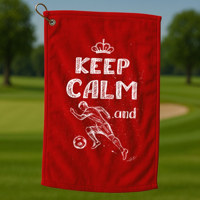 Keep Calm And Play Soccer Golf Towel