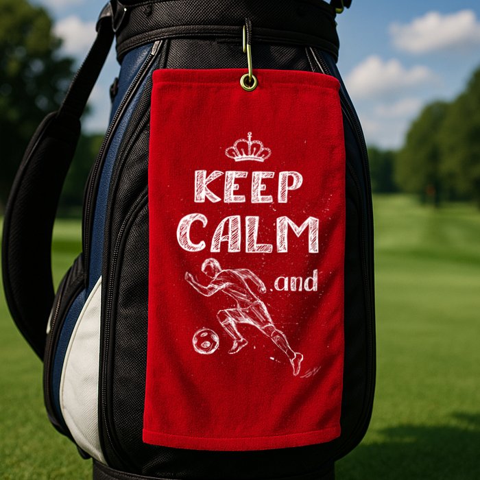Keep Calm And Play Soccer Golf Towel