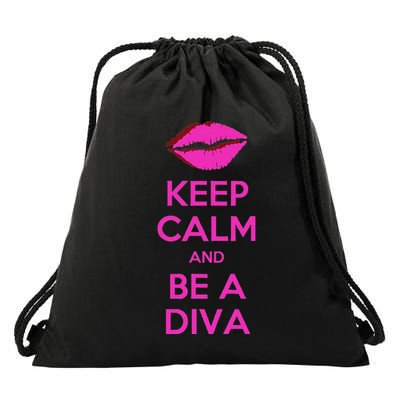 Keep Calm And Be A Diva Drawstring Bag