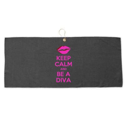 Keep Calm And Be A Diva Large Microfiber Waffle Golf Towel