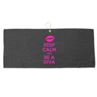 Keep Calm And Be A Diva Large Microfiber Waffle Golf Towel