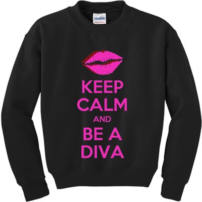 Keep Calm And Be A Diva Kids Sweatshirt