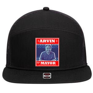 Kapu Coffee Arvin For Mayor 7 Panel Mesh Trucker Snapback Hat