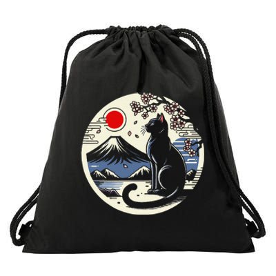 Kawaii Cat Anime Japanese Retro Funny Cat Gift Drawstring Bag