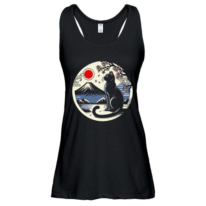 Kawaii Cat Anime Japanese Retro Funny Cat Gift Ladies Essential Flowy Tank