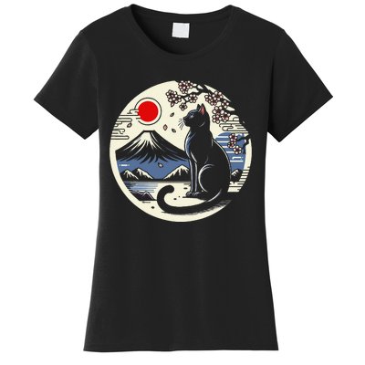 Kawaii Cat Anime Japanese Retro Funny Cat Gift Women's T-Shirt