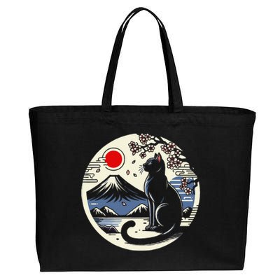 Kawaii Cat Anime Japanese Retro Funny Cat Gift Cotton Canvas Jumbo Tote