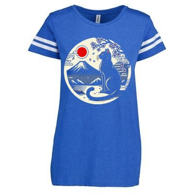 Kawaii Cat Anime Japanese Retro Funny Cat Gift Enza Ladies Jersey Football T-Shirt