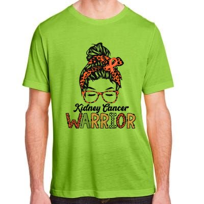 Kidney Cancer Awareness Warrior Messy Bun Hair Glasses Gift Adult ChromaSoft Performance T-Shirt