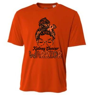 Kidney Cancer Awareness Warrior Messy Bun Hair Glasses Gift Cooling Performance Crew T-Shirt