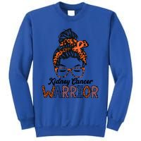 Kidney Cancer Awareness Warrior Messy Bun Hair Glasses Gift Sweatshirt