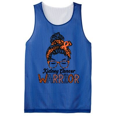 Kidney Cancer Awareness Warrior Messy Bun Hair Glasses Gift Mesh Reversible Basketball Jersey Tank