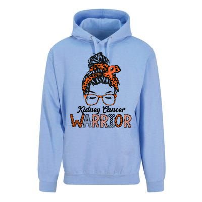 Kidney Cancer Awareness Warrior Messy Bun Hair Glasses Gift Unisex Surf Hoodie