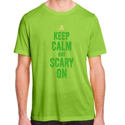 Keep Calm And Scary On Funny Halloween Holiday Design Gift Adult ChromaSoft Performance T-Shirt