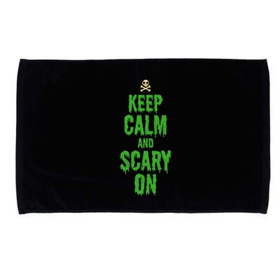 Keep Calm And Scary On Funny Halloween Holiday Design Gift Microfiber Hand Towel