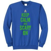 Keep Calm And Scary On Funny Halloween Holiday Design Gift Sweatshirt