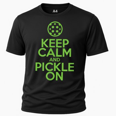 Keep Calm And Pickle On Pickleball TShirt With Pickle Ball Performance Shirt
