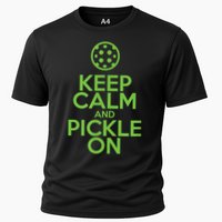 Keep Calm And Pickle On Pickleball TShirt With Pickle Ball Performance Shirt