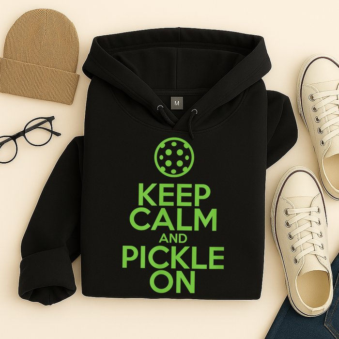 Keep Calm And Pickle On Pickleball TShirt With Pickle Ball Hoodie