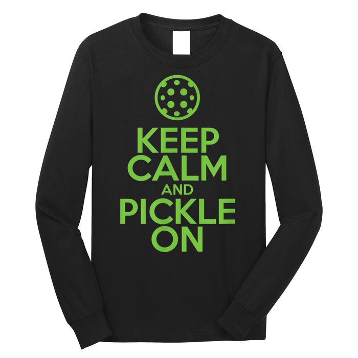 Keep Calm And Pickle On Pickleball TShirt With Pickle Ball Long Sleeve Shirt
