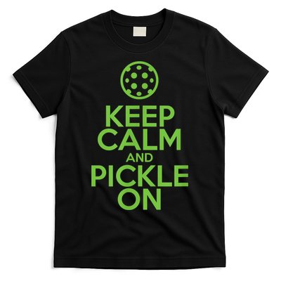 Keep Calm And Pickle On Pickleball TShirt With Pickle Ball T-Shirt