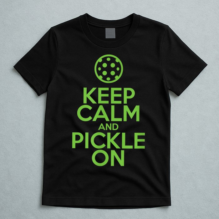 Keep Calm And Pickle On Pickleball TShirt With Pickle Ball T-Shirt