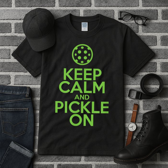 Keep Calm And Pickle On Pickleball TShirt With Pickle Ball Tall T-Shirt