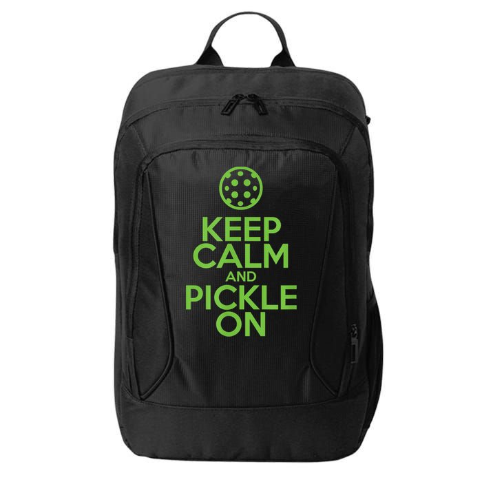 Keep Calm And Pickle On Pickleball TShirt With Pickle Ball City Backpack