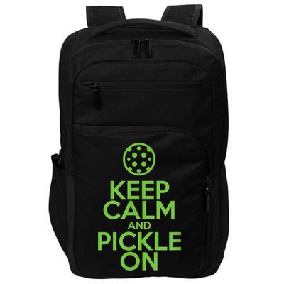 Keep Calm And Pickle On Pickleball TShirt With Pickle Ball Impact Tech Backpack