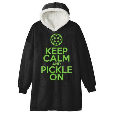 Keep Calm And Pickle On Pickleball TShirt With Pickle Ball Hooded Wearable Blanket