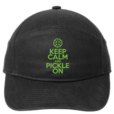 Keep Calm And Pickle On Pickleball TShirt With Pickle Ball 7-Panel Snapback Hat